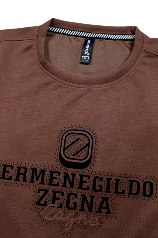Men Brown Crew Neck Graphic Printed Sweatshirt - Full Sleeve ATL3033