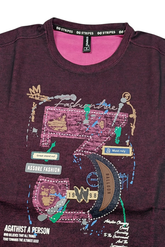 Men Wine Graphic Crewneck Sweatshirt ATL3063