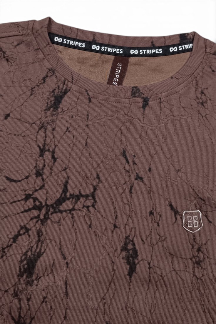 Men Coffee Marble Print Full Sleeve Sweatshirt ATL3023