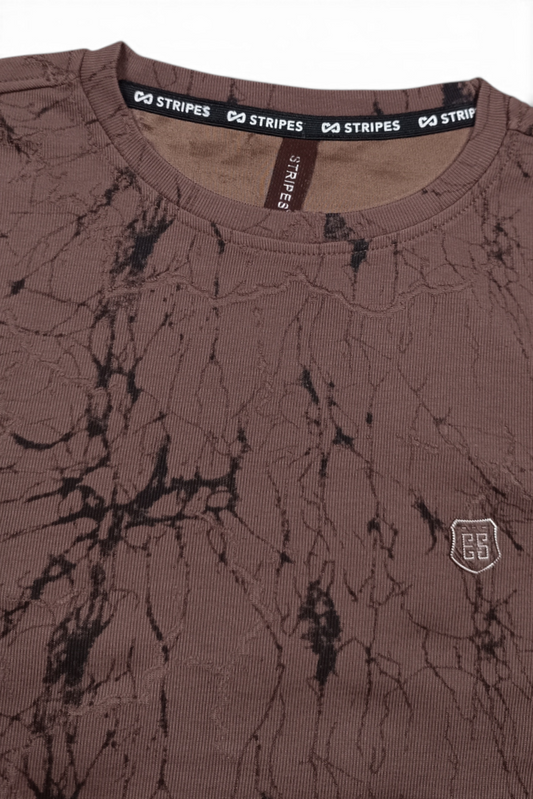 Men Coffee Marble Print Full Sleeve Sweatshirt ATL3023