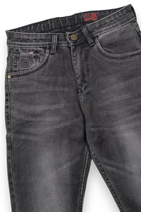 Men Black Textured Ankle Fit Denim Jeans 9696
