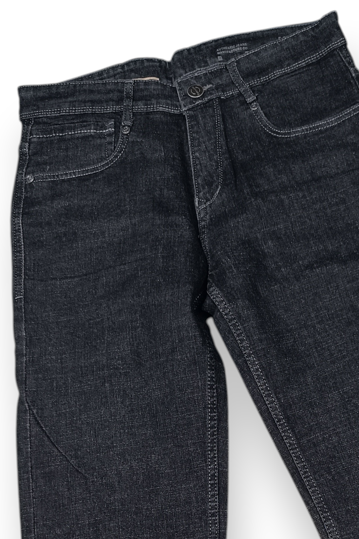Men Black Straight Fit Baggy - Classic Denim Pants | KHIBGY40