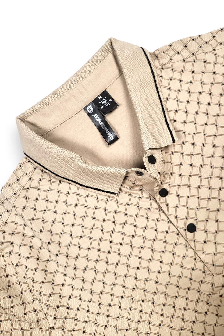 Men Fawn Geometric Print Polo T-Shirt | ATL6140