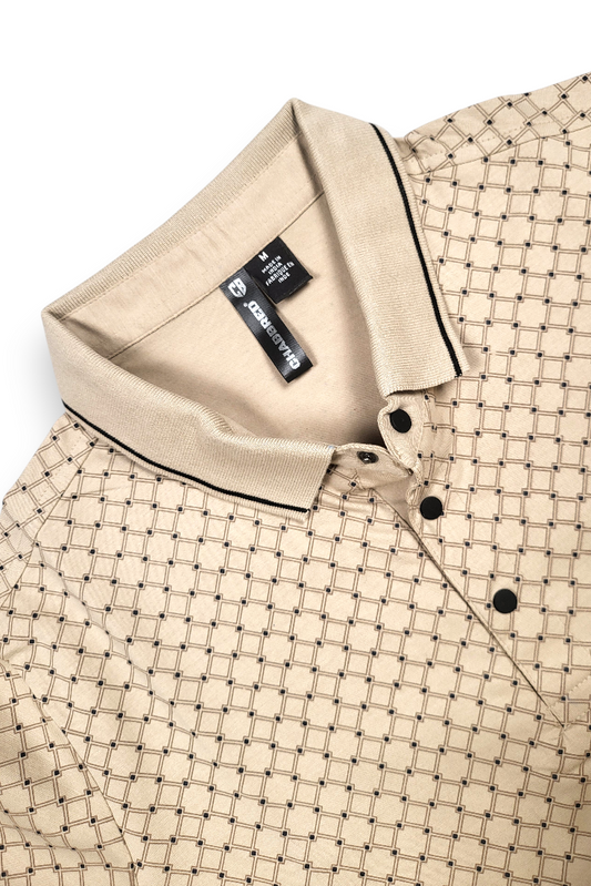Men Fawn Geometric Print Polo T-Shirt