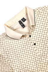 Men Cream Geometric Print Polo T-Shirt