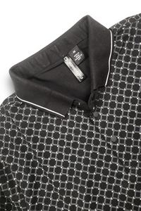 Men Black Geometric Print Polo T-Shirt | ATL6140