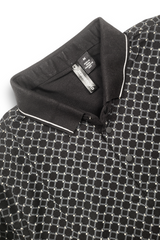 Men Black Geometric Print Polo T-Shirt
