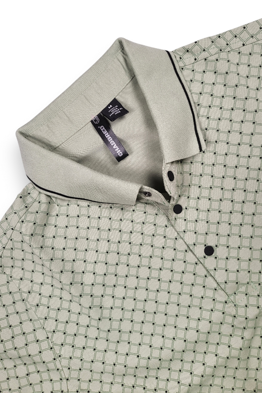 Men Pista Geometric Print Polo T-Shirt
