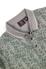 Men Pista Leaf Print Polo T-Shirt