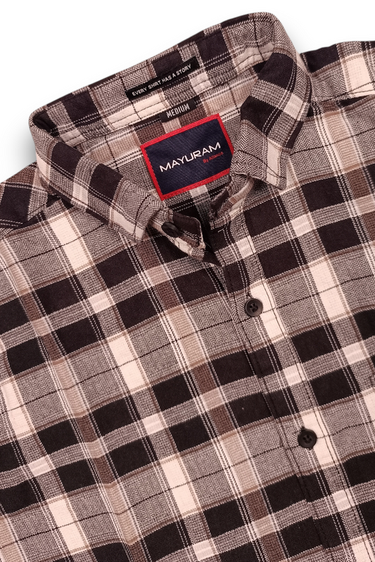 Men Black Checkered Shirt - Casual Party & Office Wear PRA-5680