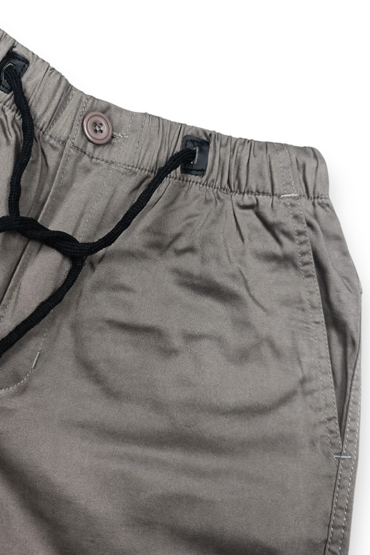 Men Grey Cargo Jogger Pants - 6 Pocket Slim Fit P-402