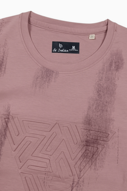 Men Onion Embossed Geometric Printed Round Neck T-Shirt ATL80207