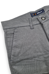 Men Narrow Fit Dark Grey Melange Structure - Textured Cotton Chinos 5128