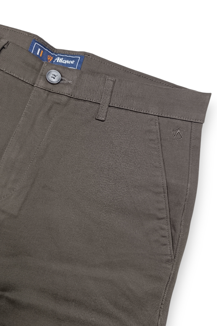 Men Plain Green Chinos | Slim & Regular Fit Pants 5110