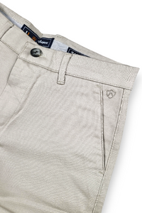 Men Cream Micro-Textured Cotton Chinos | Stylish Narrow Fit Pants 5130