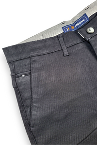 Mens Structure Black Textured Slim-Fit Casual Pants 5124