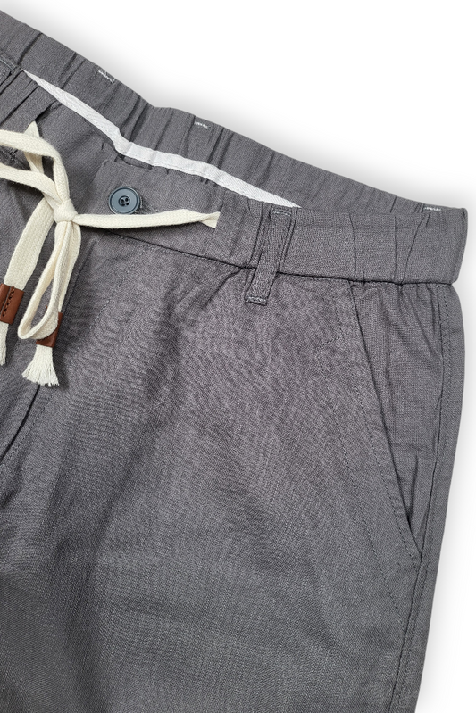 Men Slim Fit Dark Grey Linen Pant - Lightweight & Stylish