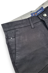 Mens Structure Black Textured Slim-Fit Casual Pants 5124