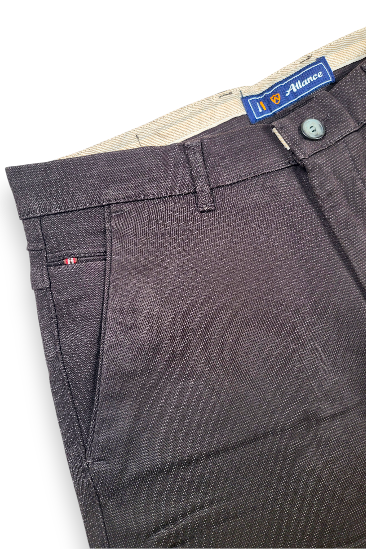 Mens Structure Coffee Textured Slim-Fit Casual Pants 5124