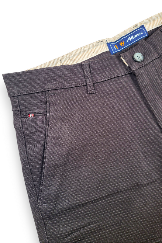 Mens Structure Coffee Textured Slim-Fit Casual Pants 5124