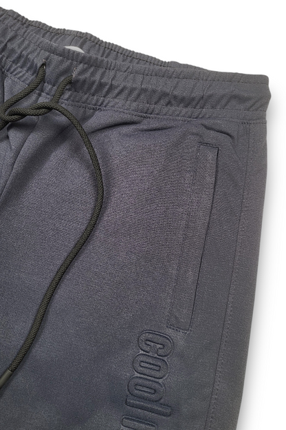 Premium Men Dark Grey Track Pant with Side Zip Pocket QZ-77