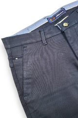 Mens Structure Navy Blue Textured Slim-Fit Casual Pants 5124