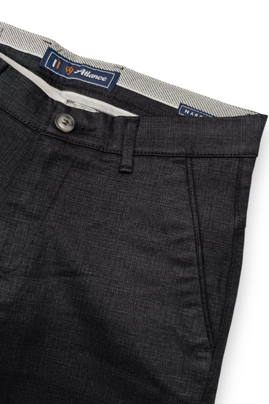 Men Structure Black Slim-Fit Casual & Formal Pants 5124