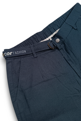 Men Narrow Fit Linen Pants – Navy Blue Comfortable Casual Pants