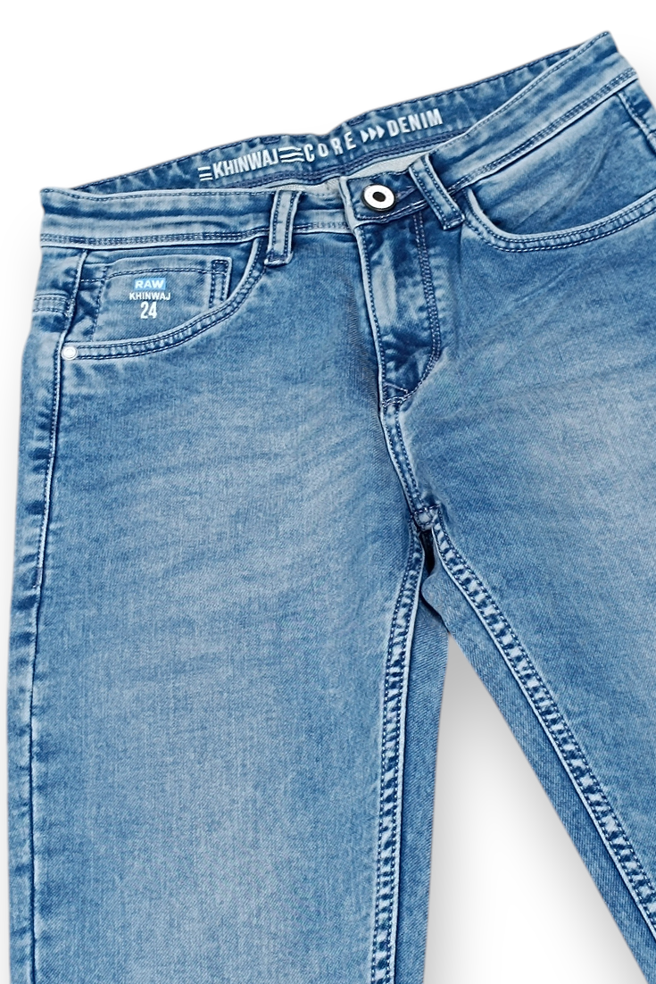 Skyblue Ankle Fit Jeans for Men Denim Wash KJ-0142