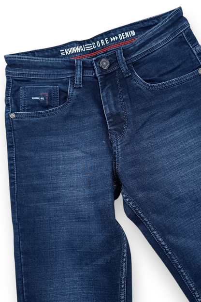 Men Jeans Dark Blue Ankle Fit Denim Casual Wear Machine Wash Premium Quality
