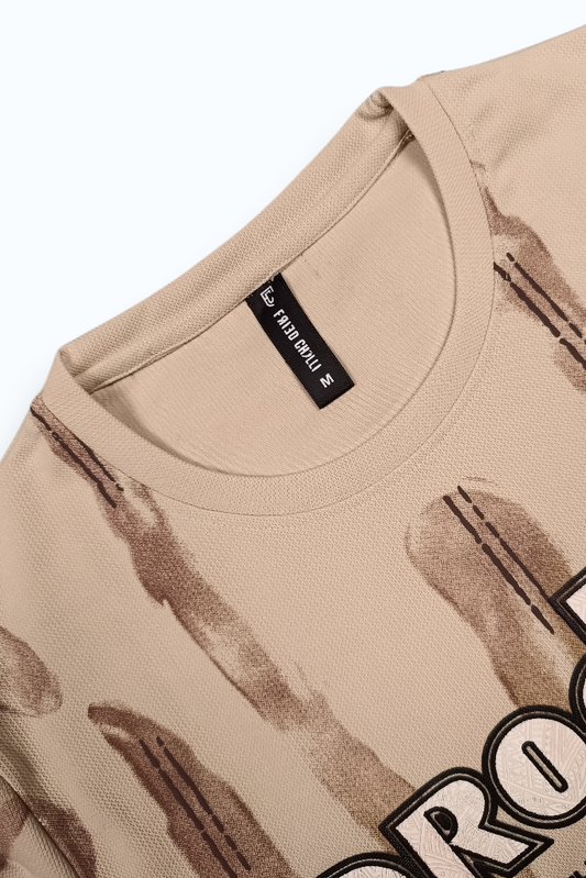 Men Cream Printed Sweatshirt – Full Sleeve Prodigy Graphic