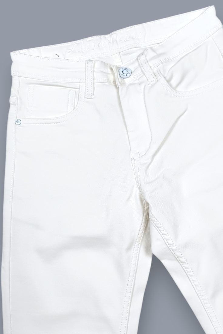 Men Pure White Narrow Fit Denim Jeans