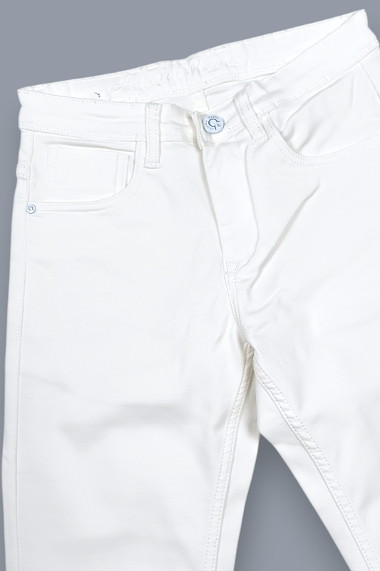 Men Pure White Narrow Fit Denim Jeans