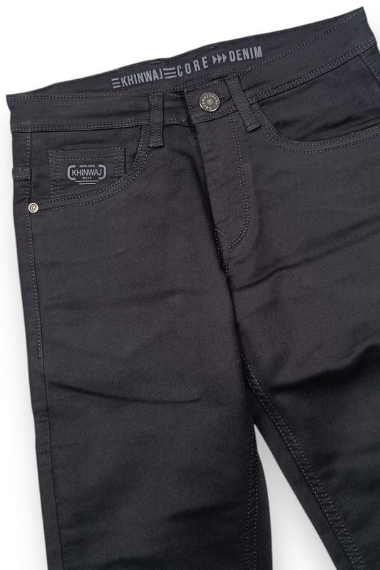 Premium Men Solid Black Casual Jeans Denim