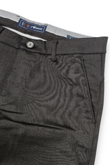 Men Slim Fit Brown Textured Structure - Premium Cotton Trousers 5126
