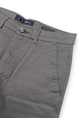 Men Plain Dark Grey Chinos | Slim & Regular Fit Pants 5110