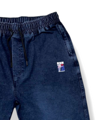 Stylish & Stretchable Denim Trackpant for Men – Navy Blue with Drawstring Waist