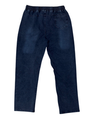 Stylish & Stretchable Denim Trackpant for Men – Navy Blue with Drawstring Waist