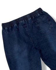 Stylish & Stretchable Denim Trackpant for Men – Navy Blue with Drawstring Waist