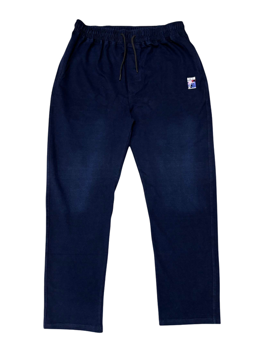 Stylish & Stretchable Denim Trackpant for Men – Dark Blue with Drawstring Waist