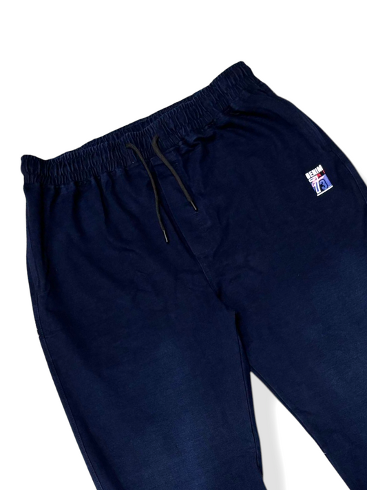 Stylish & Stretchable Denim Trackpant for Men – Dark Blue with Drawstring Waist