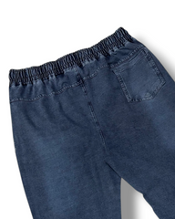 Stylish & Stretchable Denim Trackpant for Men – Blue with Drawstring Waist
