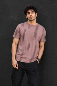 Men Onion Embossed Geometric Printed Round Neck T-Shirt ATL80207