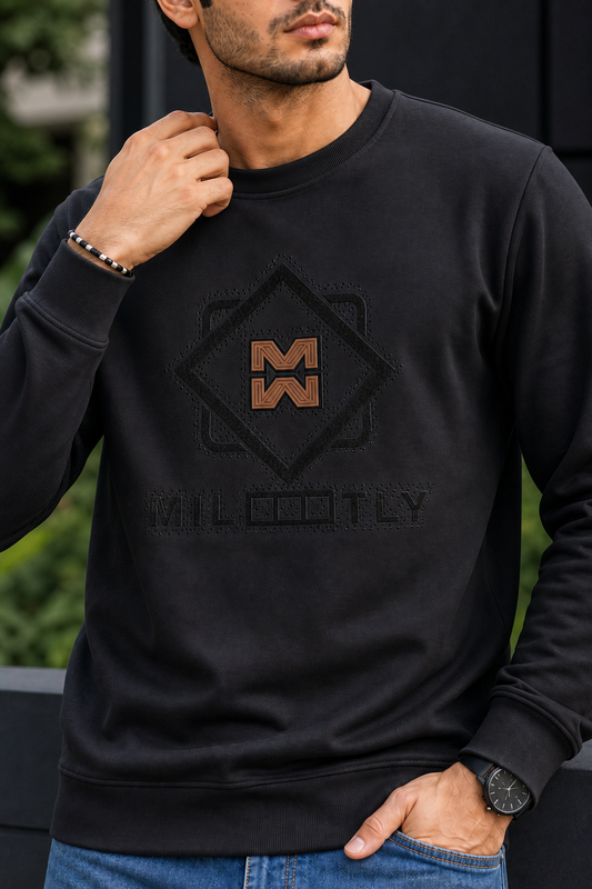 Men Black Graphic Printed Full Sleeve Sweatshirt ATL3028