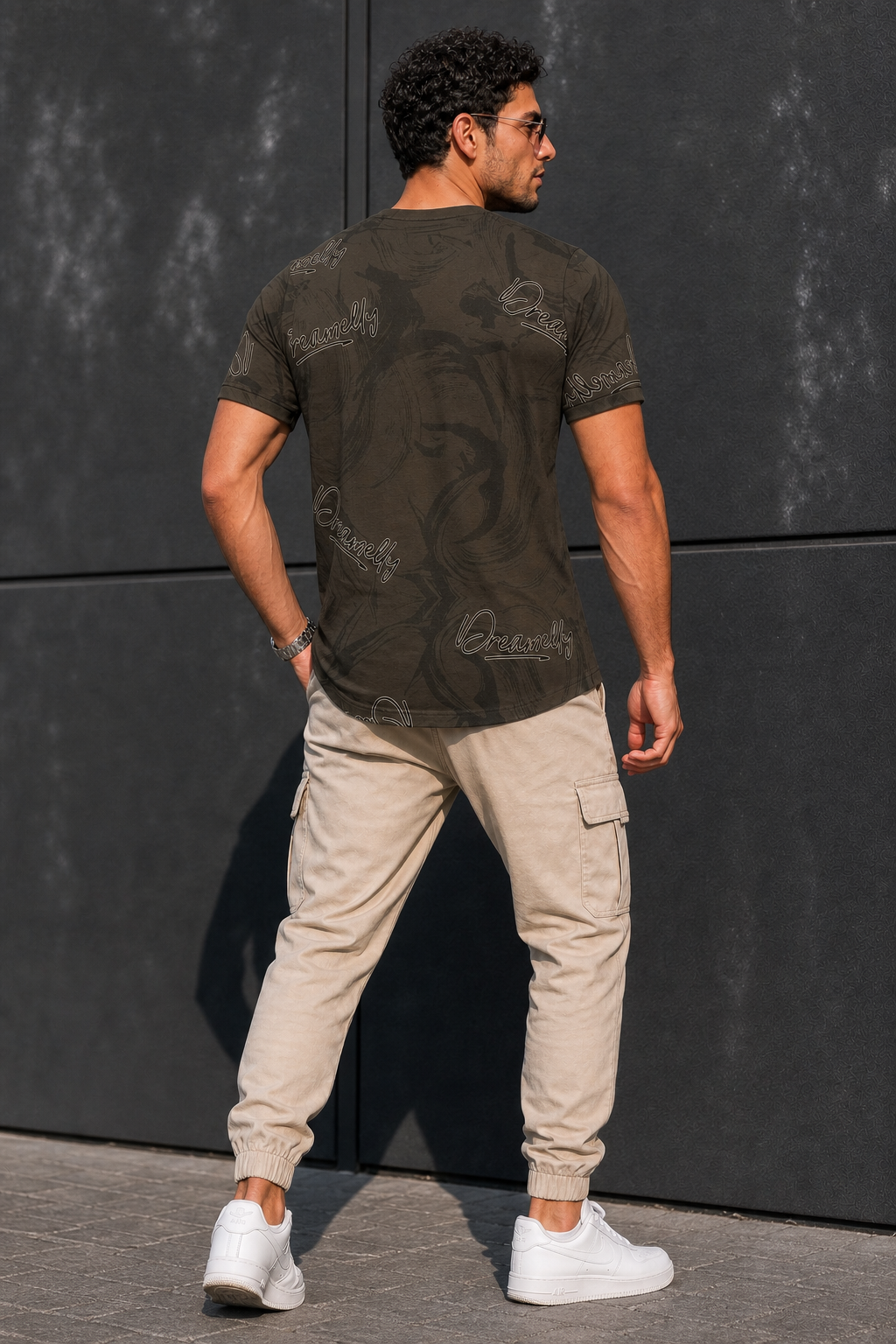 Men Green Graphic Printed Crew Neck T-Shirt ATL80206