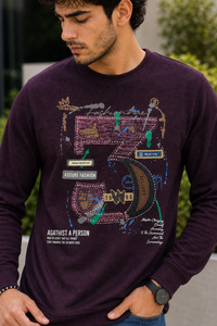 Men Wine Graphic Crewneck Sweatshirt ATL3063