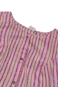 Women Peach Floral Printed Short Kurti - Sleeveless Top with Tassels ATL5252