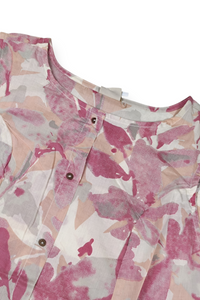 Women Onion Floral Printed Short Kurti - Sleeveless Top with Tassels ATL5252