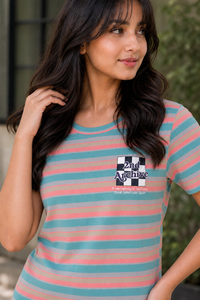 Women Pista Striped Short Sleeve T-Shirt M-7356-14