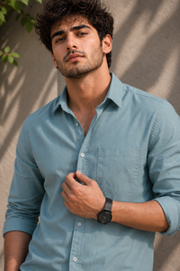 Men Solid Pista Premium Cotton Long Sleeve Shirt GIZA
